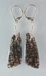 Black Spiderweb Dinosaur Gembone Earrings #22529-1